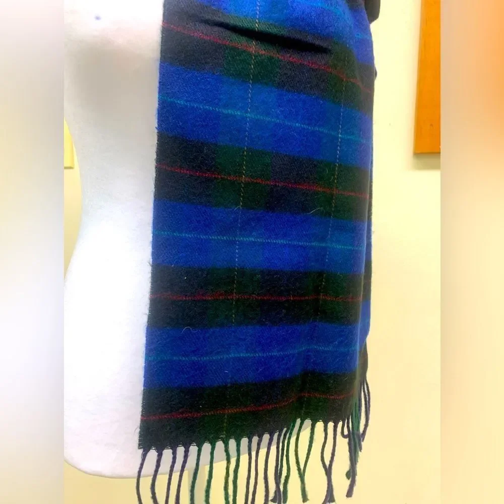 Authentic Vintage DIOR Blue Black Stripe Scarf Cashmaire Preloved